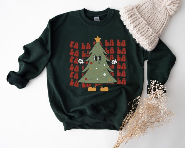 vintage christmas sweatshirt falalala tree crewneck winter apparel for women holiday style retro design