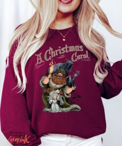 vintage christmas sweatshirt featuring a christmas carol design with scrooge and marley for book lovers and dickens fans aabvl scaled