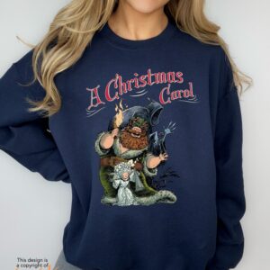 vintage christmas sweatshirt featuring a christmas carol design with scrooge and marley for book lovers and dickens fans hxpf8 scaled