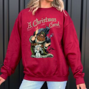 vintage christmas sweatshirt featuring a christmas carol design with scrooge and marley for book lovers and dickens fans xa5kh scaled