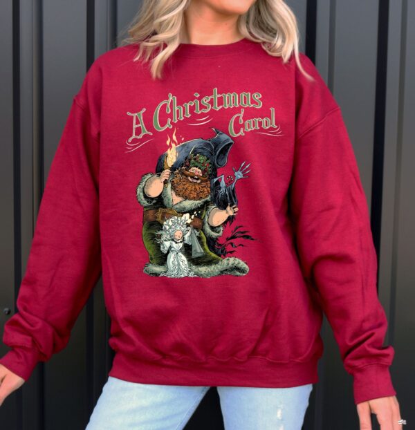 vintage christmas sweatshirt featuring a christmas carol design with scrooge and marley for book lovers and dickens fans xa5kh scaled