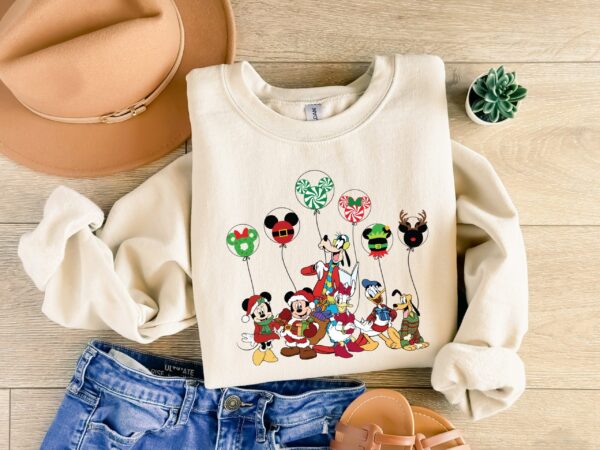 vintage christmas sweatshirt featuring disney mickey and friends for family vacations comfortable t shirt for holiday celebrations cctqh scaled