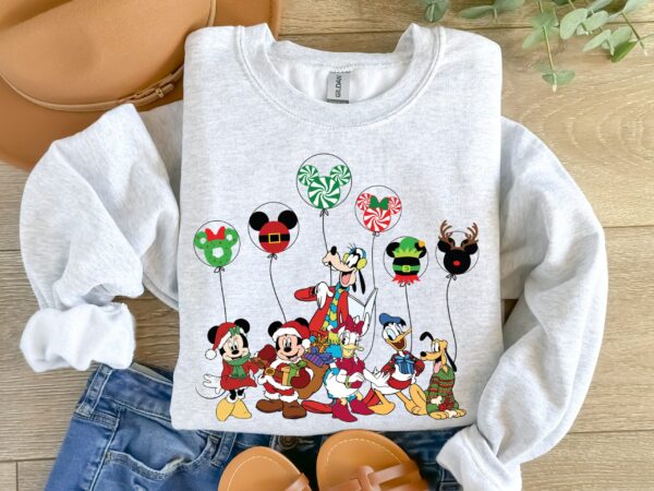 vintage christmas sweatshirt featuring disney mickey and friends for family vacations comfortable t shirt for holiday celebrations egobk scaled