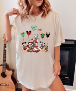 vintage christmas sweatshirt featuring disney mickey and friends for family vacations comfortable t shirt for holiday celebrations m4pkv