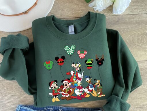 vintage christmas sweatshirt featuring disney mickey and friends for family vacations comfortable t shirt for holiday celebrations qvh1g scaled