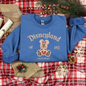 vintage christmas sweatshirt featuring disneyland est 1955 design with mickey and minnie for your holiday trips and cruises c73z9 scaled