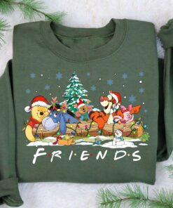 vintage christmas sweatshirt featuring disneys winnie the pooh and friends with christmas tree design for holiday celebrations elpod scaled