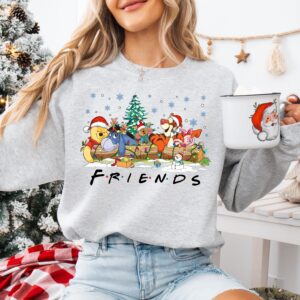 vintage christmas sweatshirt featuring disneys winnie the pooh and friends with christmas tree design for holiday celebrations lo9rl