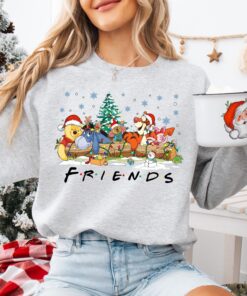 vintage christmas sweatshirt featuring disneys winnie the pooh and friends with christmas tree design for holiday celebrations lo9rl scaled