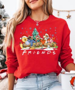 vintage christmas sweatshirt featuring disneys winnie the pooh and friends with christmas tree design for holiday celebrations o2sia scaled