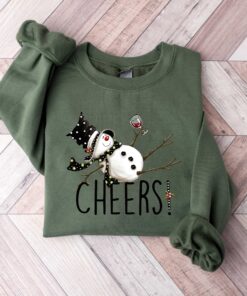 vintage christmas sweatshirt featuring drunk snowman drinking wine for winter holiday celebrations and festive style m8uac scaled