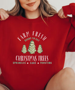 vintage christmas sweatshirt featuring farm fresh christmas tree cakes design for a festive and fun holiday look gauxp scaled