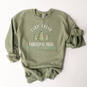 vintage christmas sweatshirt featuring farm fresh christmas tree cakes design for a festive and fun holiday look zwf9i