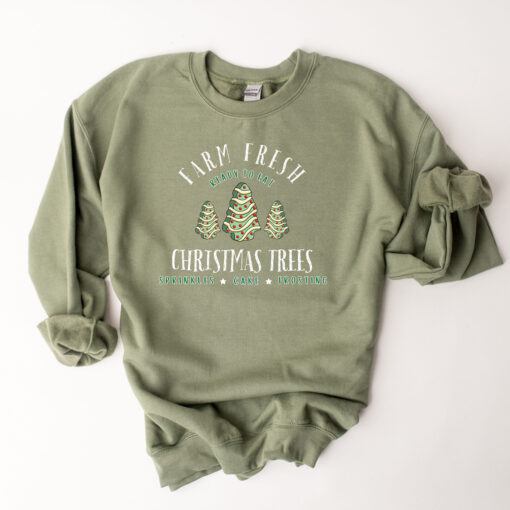 vintage christmas sweatshirt featuring farm fresh christmas tree cakes design for a festive and fun holiday look zwf9i scaled