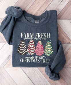 vintage christmas sweatshirt featuring farm fresh tree cakes design with funny holiday theme for unique style and comfort 66lja scaled