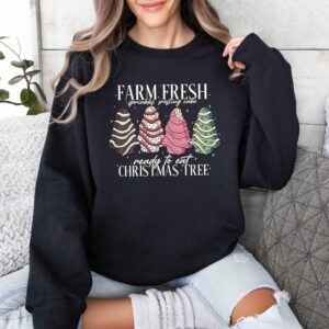 vintage christmas sweatshirt featuring farm fresh tree cakes design with funny holiday theme for unique style and comfort nnbzu scaled