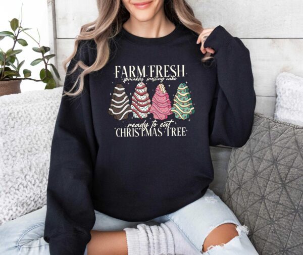 vintage christmas sweatshirt featuring farm fresh tree cakes design with funny holiday theme for unique style and comfort nnbzu scaled