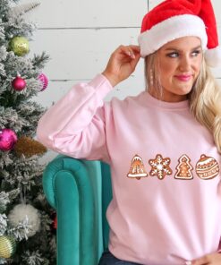 vintage christmas sweatshirt featuring gingerbread and cookies for family matching holiday apparel cq6wp scaled