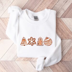 vintage christmas sweatshirt featuring gingerbread and cookies for family matching holiday apparel kwjjd