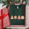 vintage christmas sweatshirt featuring gingerbread and cookies for family matching holiday apparel svg0c scaled