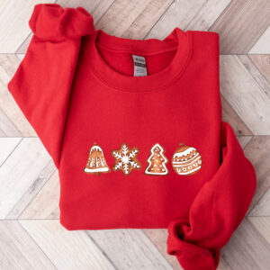 vintage christmas sweatshirt featuring gingerbread and cookies for family matching holiday apparel tdjrm