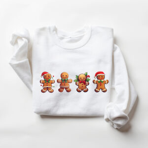 vintage christmas sweatshirt featuring gingerbread and cookies for family matching outfits and holiday gatherings askh8