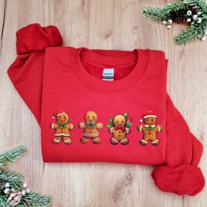 vintage christmas sweatshirt featuring gingerbread and cookies for family matching outfits and holiday gatherings cajju