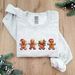 Vintage Christmas Sweatshirt Featuring Gingerbread and Cookies for Family Matching Outfits and Holiday Gatherings