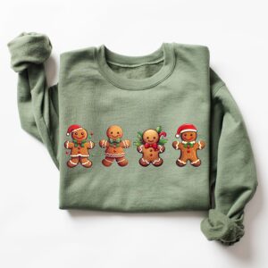 vintage christmas sweatshirt featuring gingerbread and cookies for family matching outfits and holiday gatherings sthm2