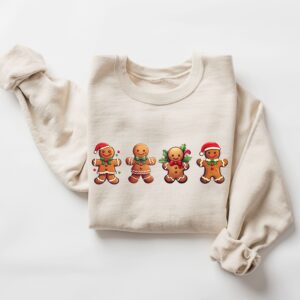 vintage christmas sweatshirt featuring gingerbread and cookies for family matching outfits and holiday gatherings vfxqb