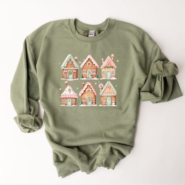 vintage christmas sweatshirt featuring gingerbread house design for women fun crewneck pullover for holiday celebrations udvxe scaled