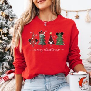 vintage christmas sweatshirt featuring mickey and friends with christmas tree design for disney fans and holiday celebrations 2ebg5