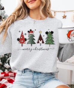 vintage christmas sweatshirt featuring mickey and friends with christmas tree design for disney fans and holiday celebrations kq9s5 scaled