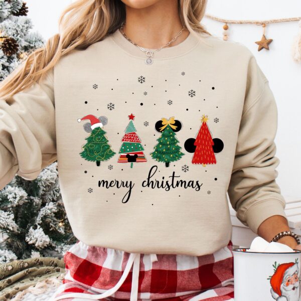 vintage christmas sweatshirt featuring mickey and friends with christmas tree design for disney lovers bz5jb scaled