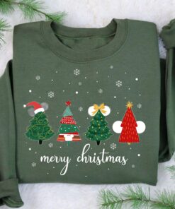 vintage christmas sweatshirt featuring mickey and friends with christmas tree design for disney lovers mhasi scaled