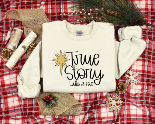 vintage christmas sweatshirt featuring nativity design for jesus lovers comfortable true story hoodie for holiday celebrations h4gyz scaled