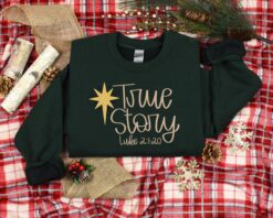 vintage christmas sweatshirt featuring nativity design for jesus lovers comfortable true story hoodie for holiday celebrations hu8ic scaled