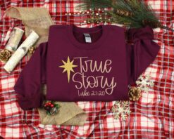 vintage christmas sweatshirt featuring nativity design for jesus lovers comfortable true story hoodie for holiday celebrations laspf scaled