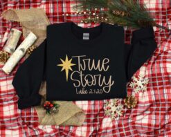 vintage christmas sweatshirt featuring nativity design for jesus lovers comfortable true story hoodie for holiday celebrations p6fj4 scaled