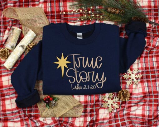 vintage christmas sweatshirt featuring nativity design for jesus lovers comfortable true story hoodie for holiday celebrations zgbtl scaled