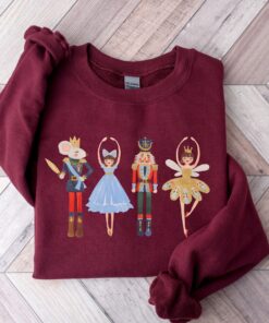 vintage christmas sweatshirt featuring nutcracker design and sugar plum fairy print for retro holiday style 9tlcp