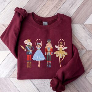 vintage christmas sweatshirt featuring nutcracker design and sugar plum fairy print for retro holiday style 9tlcp