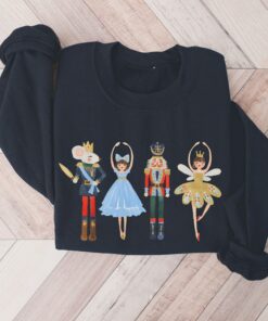 vintage christmas sweatshirt featuring nutcracker design and sugar plum fairy print for retro holiday style lglyd