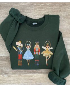 vintage christmas sweatshirt featuring nutcracker design and sugar plum fairy print for retro holiday style oa2do