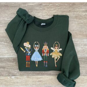 vintage christmas sweatshirt featuring nutcracker design and sugar plum fairy print for retro holiday style oa2do