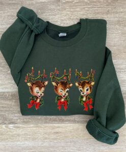 vintage christmas sweatshirt featuring reindeer design for holiday parties and festive gatherings cjctr