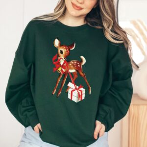 vintage christmas sweatshirt featuring reindeer design retro rudolph shirt for unique holiday style phdvk