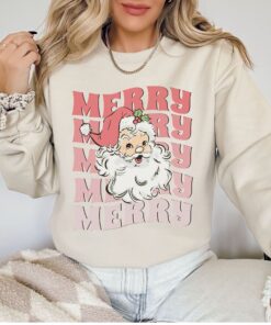 vintage christmas sweatshirt featuring retro santa claus design for winter holiday wear and fun festive style hqtgd