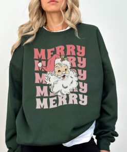 vintage christmas sweatshirt featuring retro santa claus design for winter holiday wear and fun festive style jqeuo