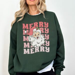 vintage christmas sweatshirt featuring retro santa claus design for winter holiday wear and fun festive style jqeuo